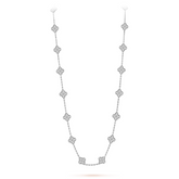 Bloom Long Necklace  - Silver & Rhinestones