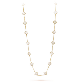 Bloom Long Necklace - Golden & White