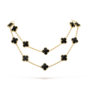 Bloom Long Necklace - Golden & Black