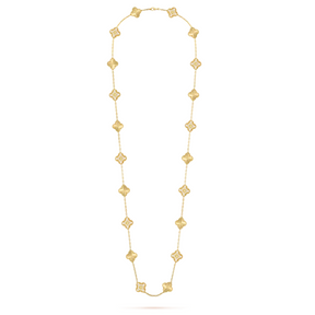 Bloom Long Necklace - Golden & Rhinestones